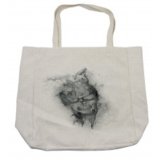 Smoky Skull Grungy Art Shopping Bag