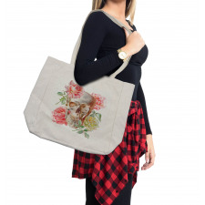Romantic Roses Floral Shopping Bag