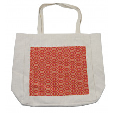 Hexagonal Shapes Tangerine Shopping Bag