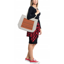 Retro Warm Tone Wavy Lines Shopping Bag