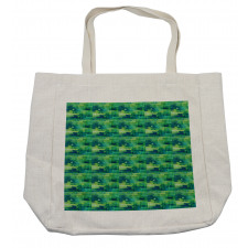 Green Monochrome Triangles Shopping Bag