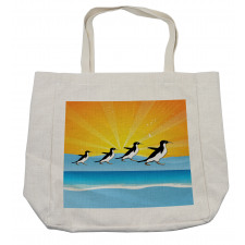 Penguins Walking Shopping Bag