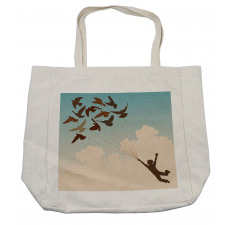 Flying Pigeons Birds Shopping Bag