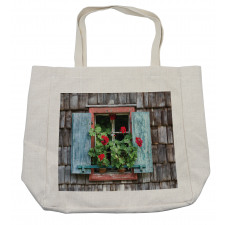 Flowers on Rural Window Shopping Bag