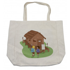 2 Kids Heading to Lodge Shopping Bag