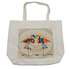 Valentines Funky Birds Shopping Bag