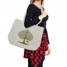 Heart Shape Tree Blossom Shopping Bag