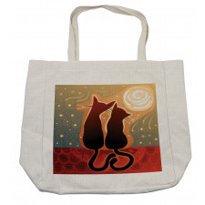 Moon in a Starry Sky Love Shopping Bag