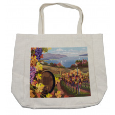Cartoon Vineyard Grapes Shopping Bag