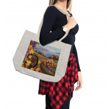 Cartoon Vineyard Grapes Shopping Bag