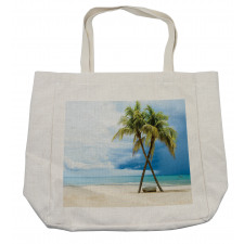 Beach Palm Trees Rock Shopping Bag