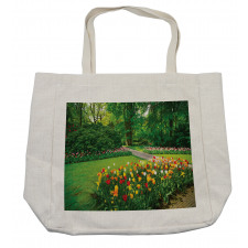 Garden with Tulips Trees Shopping Bag