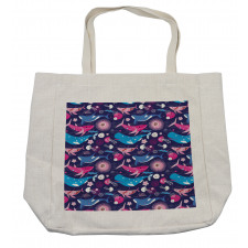 Floral Nautical Elements Shopping Bag