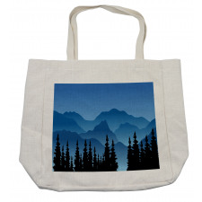 Tree and Hill Silhouettes Shopping Bag
