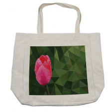 Geometric Tulip on Mosaic Shopping Bag