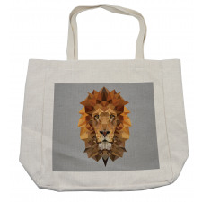 Lion in Geometric Details Shopping Bag