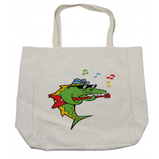 Crocodile Holding Guitar Shopping Bag