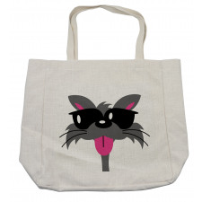 Pattern of a Cat Head Shopping Bag
