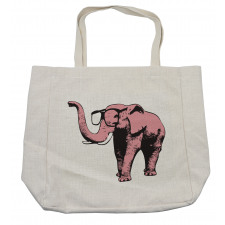 Cartoon Elephant in Glasses Shopping Bag