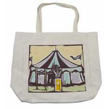 Carnival Scene Man and Tent Shopping Bag