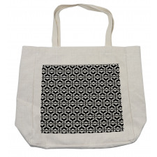 Geometric Flora Retro Art Shopping Bag