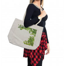 Fresh Branch with Leaves Shopping Bag