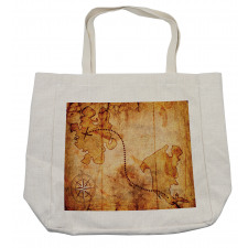 Treasure Map Compass Shopping Bag