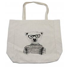 Bear in Glasses Fun Shopping Bag