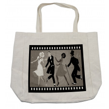 Dancing People Nostalgic  Art Shopping Bag