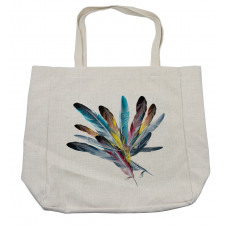 Colorful Feathers Old Pen Shopping Bag