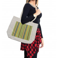 Vibrant Lines Pattern Shopping Bag