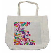 Curvy Floral Design Shopping Bag