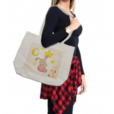 Cartoon Bunny Stars Moon Shopping Bag