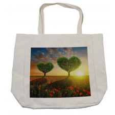 Poppies Heart Trees Shopping Bag