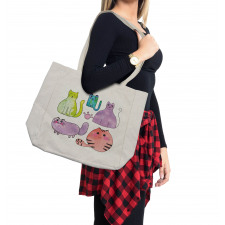 Cats in Watercolor Style Shopping Bag