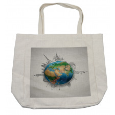 Realistic Globe Planet Shopping Bag