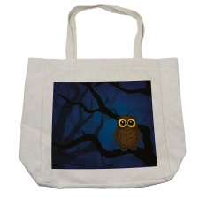 Owl on Tree Branch Shopping Bag