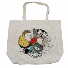 Animal Food Crazy Doodle Shopping Bag