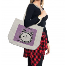 Retro Alarm Clock Grunge Shopping Bag