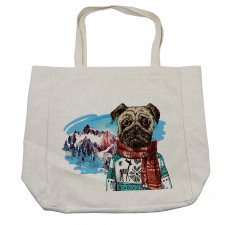 Sketch Style Dog Doodle Shopping Bag