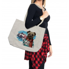 Sketch Style Dog Doodle Shopping Bag