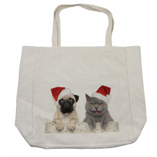 Christmas Themed Dog Photo Shopping Bag