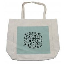 Peace Love Joy Lettering Shopping Bag