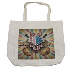 Angry Skull America Flag Shopping Bag