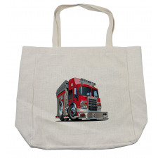 Cartoon Style Firefighter Shopping Bag