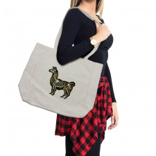 Sugar Skull Style Alpaca Shopping Bag