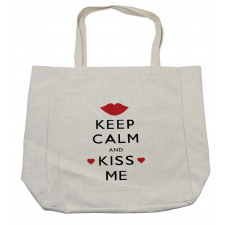 Kiss Me Red Hearts Shopping Bag