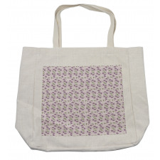 Retro Violets Buds Shopping Bag