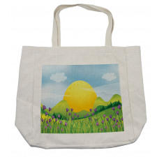 Mountains with Violets Shopping Bag