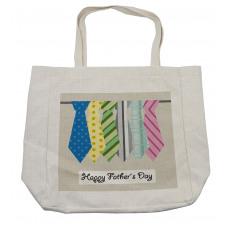 Colorful Dad Ties Theme Shopping Bag